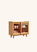 HAN BÜFE 100 CM KETEN YAĞLI CAM KAPAK